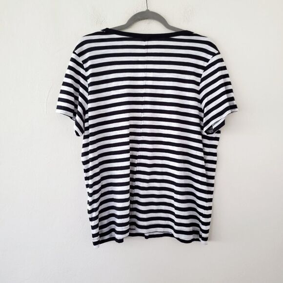 *NWT H&M Striped Scoop Neck Tee Sz.L - Picture 2 of 4